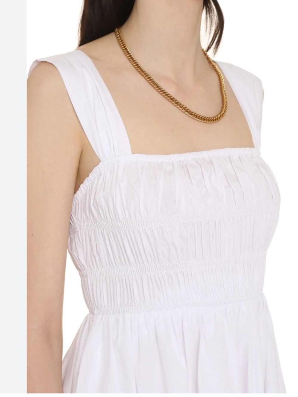 STAUD Ida smocked midi dress